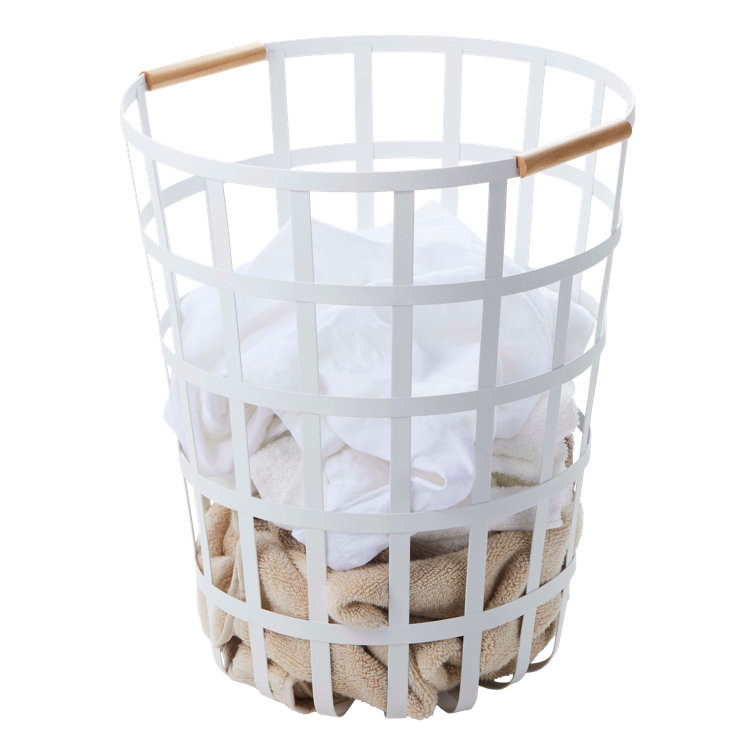 Tosca White Round Metal Laundry Basket