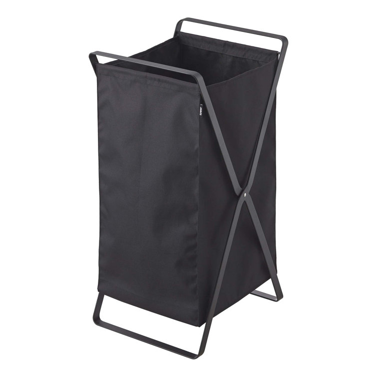 Black Collapsible Laundry Hamper with Durable Frame