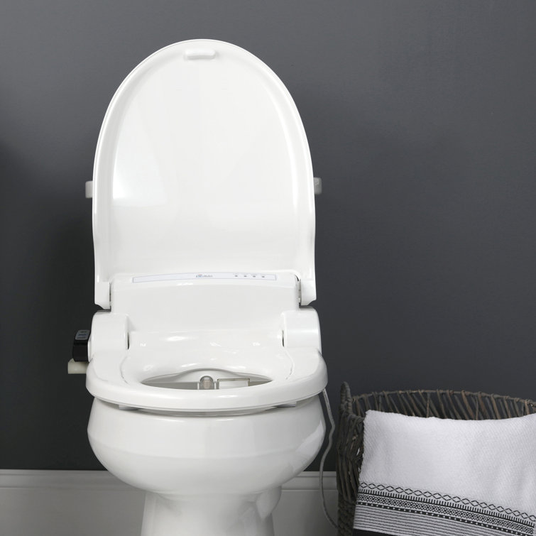 White Heated Electric Bidet Toilet Seat with Remote Control