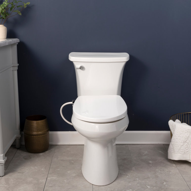 White Slim Zero Round Bidet Toilet Seat with Night Light