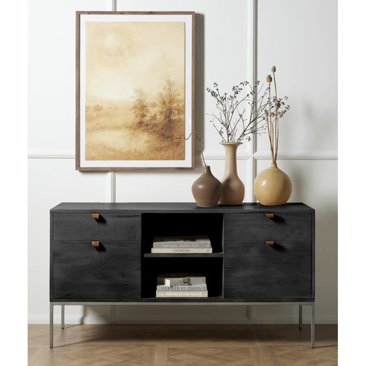 Auburn Poplar Contemporary Home Office Desk with 4 Drawers