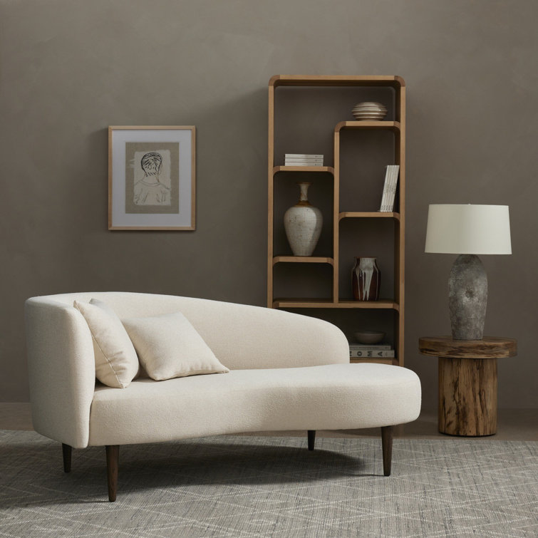 Capri Oatmeal Cream Contemporary 70'' Stationary Sofa