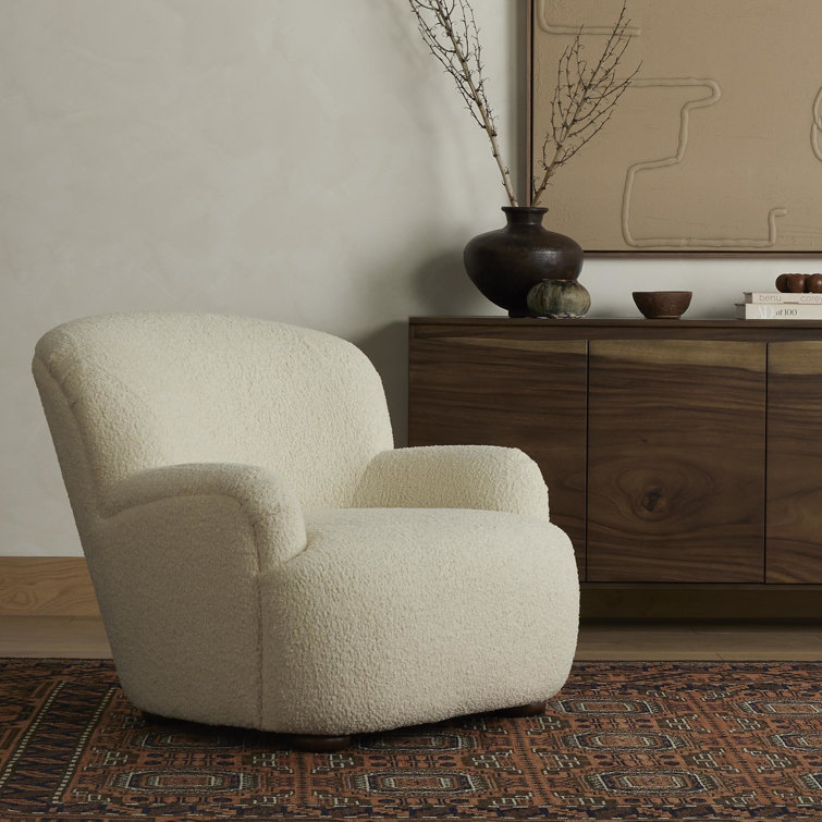 Sheepskin Natural Contemporary 35.5" Accent Chair