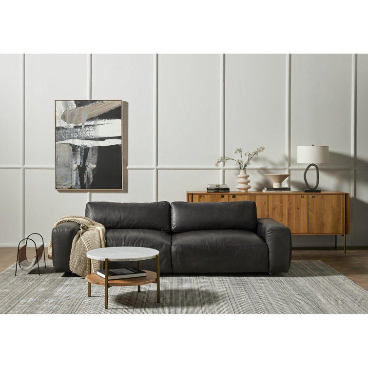 Amaud Handmade Wool-Viscose Blend Runner Rug in Grey/Beige