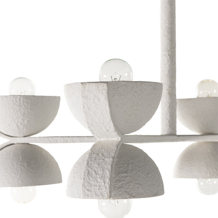Santorini Hand-Molded 8-Light Matte White Plaster Chandelier