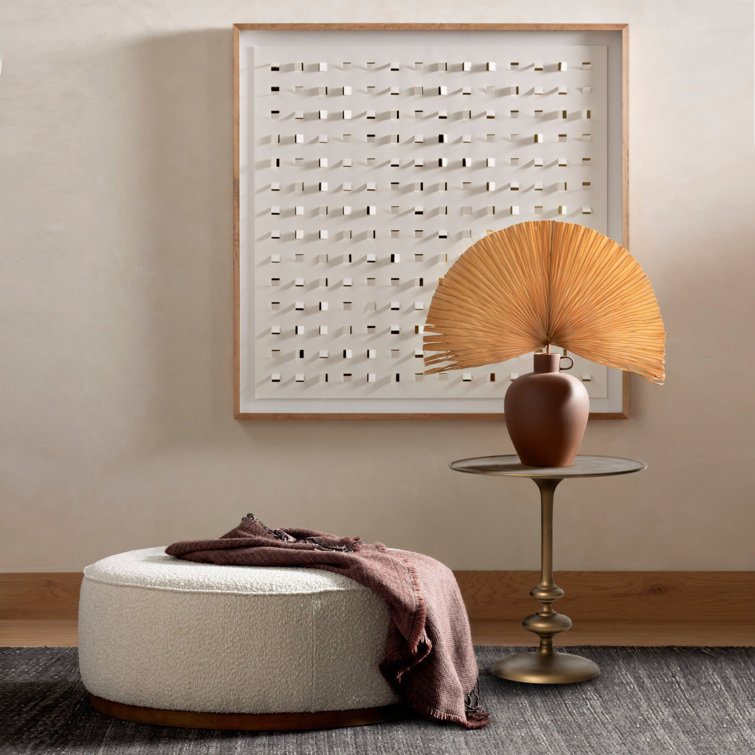 Contemporary Marlow Round Stone & Metal Side Table in Gold