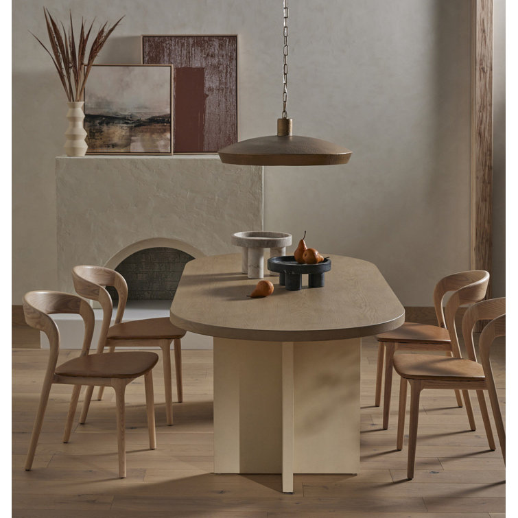 Sonoma Butterscotch Leather Side Chair with Solid Ash Frame