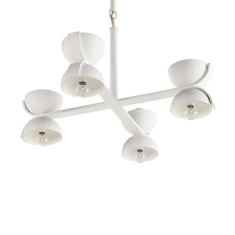 Santorini Hand-Molded 8-Light Matte White Plaster Chandelier