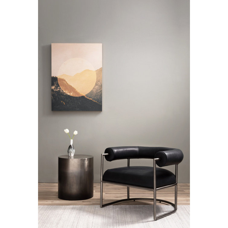 Antique Brass Ombre Round Metal Side Table