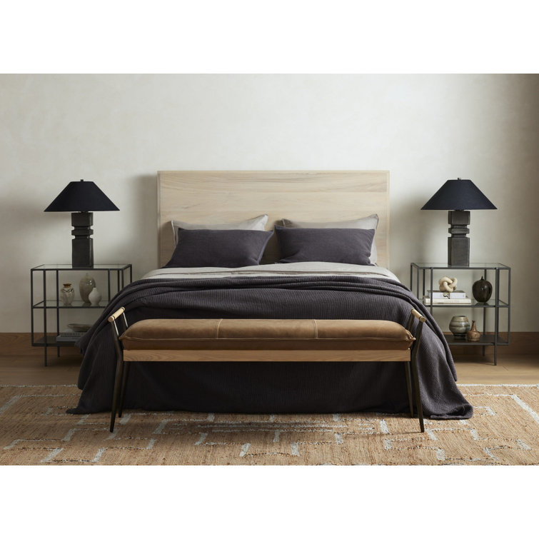 Byron 24" Brown Mango Wood and Gunmetal Iron Nightstand
