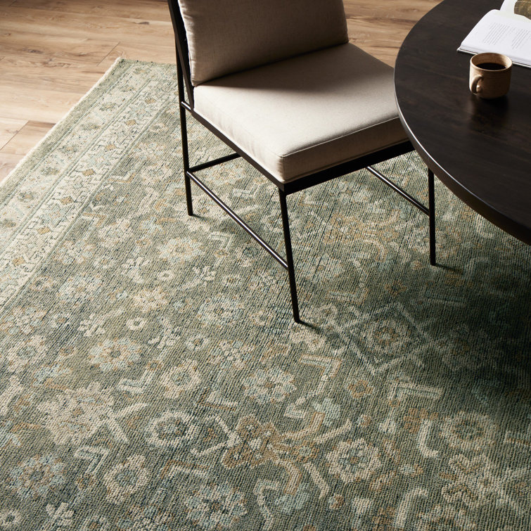Gray Hand-Knotted Wool Rectangular 10' x 14' Rug