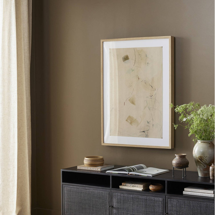 Minimalist Abstract Canvas Print with White Oak Frame