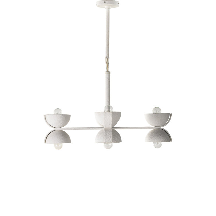 Santorini Hand-Molded 8-Light Matte White Plaster Chandelier