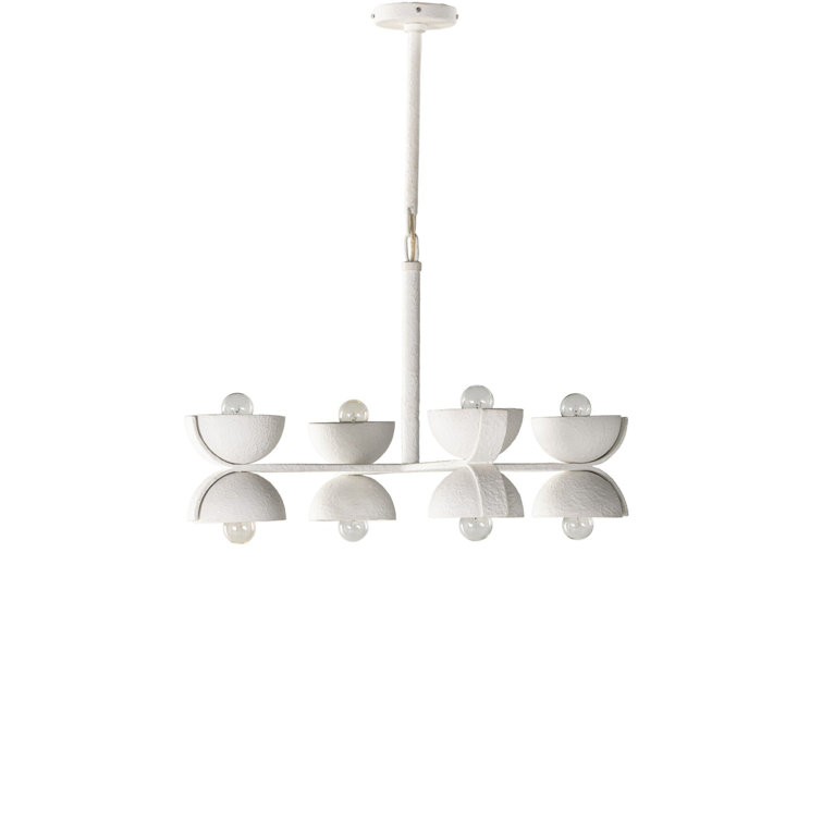 Santorini Hand-Molded 8-Light Matte White Plaster Chandelier