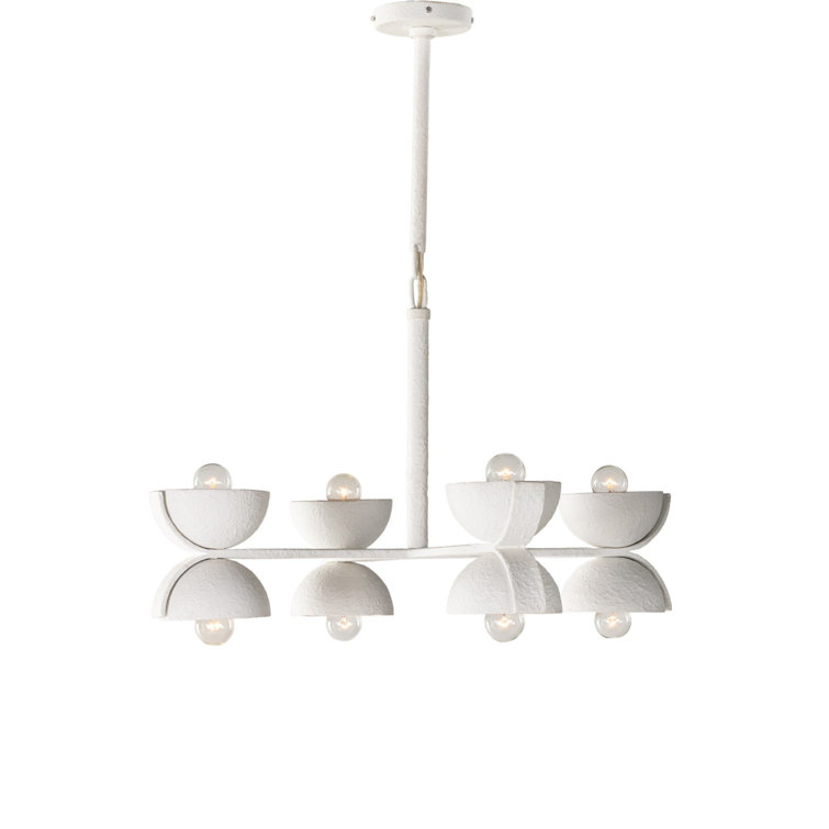 Santorini Hand-Molded 8-Light Matte White Plaster Chandelier
