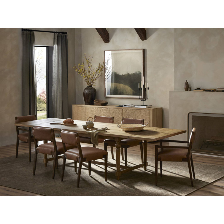 Bahari 98'' Light Brown Guanacaste Wood Sideboard