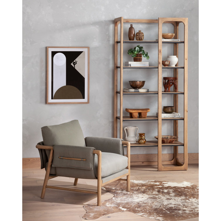 Villa Olive Contemporary Wood Accent Chair with Decorative Toggles