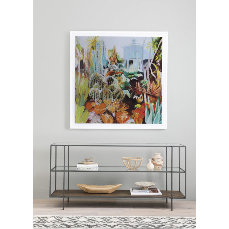 Asher Slim Profile 3-Tier Glass & Wood Console Table