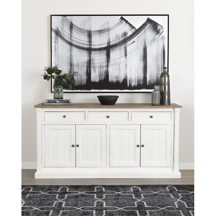 Cintra Modern Farmhouse 70.75'' Brown and White Sideboard