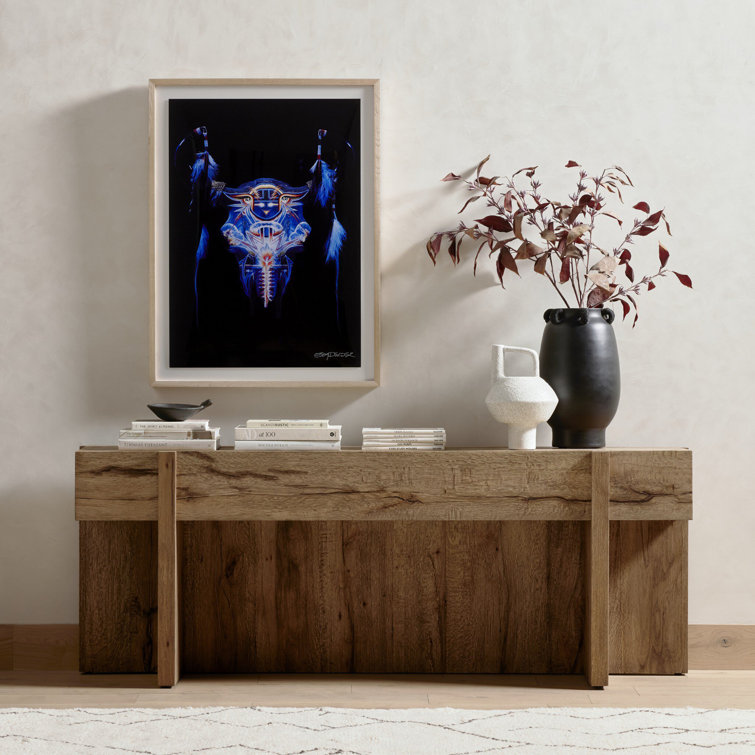 Bingham 78'' Rustic Oak Veneer Rectangular Console Table with Storage