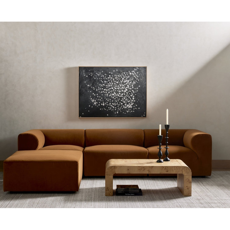 Jenson 45'' Natural Poplar Burl Wood Contemporary Coffee Table