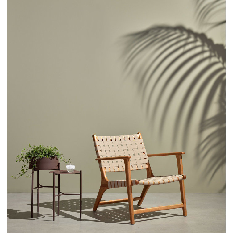 Cream and Gray Eucalyptus Outdoor Accent Chair