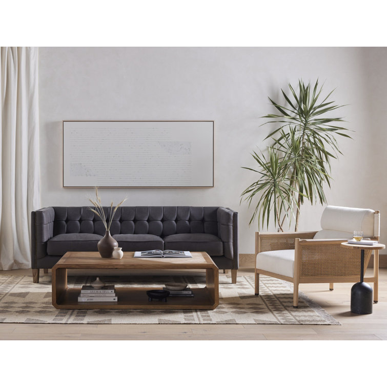 Rectangular Black Ash Wood Outdoor Coffee Table with Storage