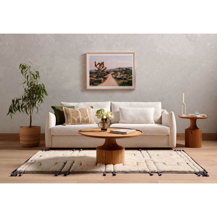 Dover Crescent Tufted Track Arm Sofa with Wood Accents