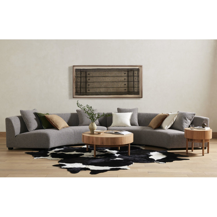 Odessa Round Natural Acacia Veneer Coffee Table