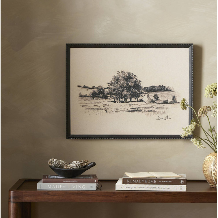 Path View Black and Beige Landscape Canvas Print