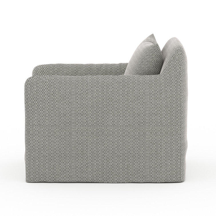 Gray Swivel Dining Chair with Cushions