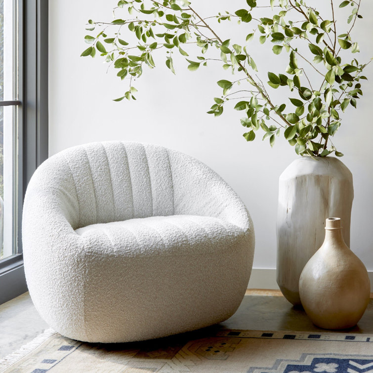 Surrey Olive Contemporary Leather Swivel Barrel Chair
