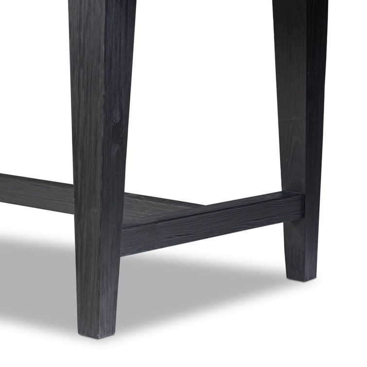 Black Solid Pine Oval Dining Table for Eight