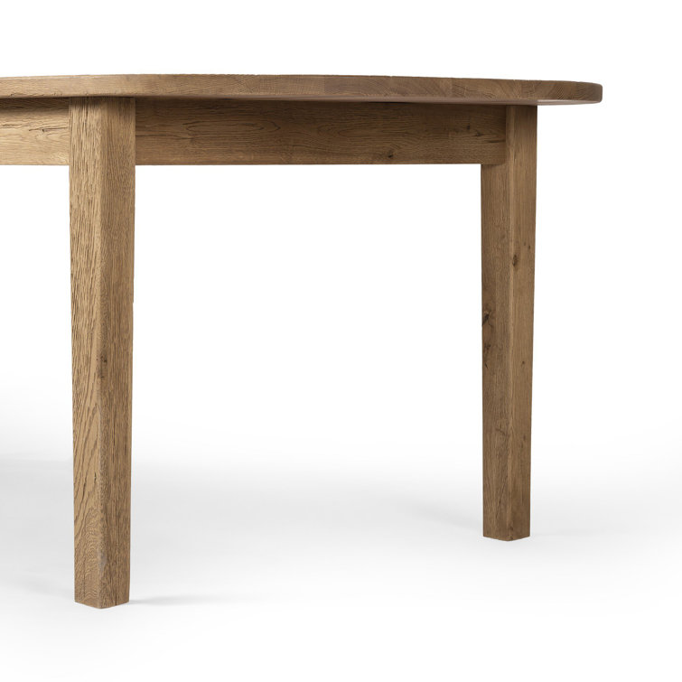 Oval Worn Oak Reclaimed Wood Dining Table with Drawers