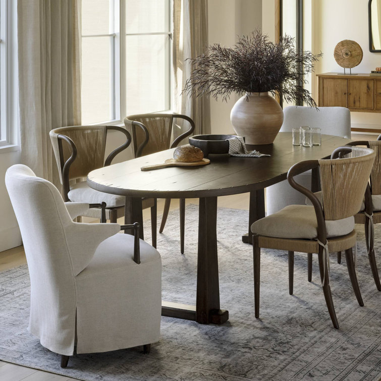 Dark Aged Pine Rectangular Dining Table with Weathered Finish