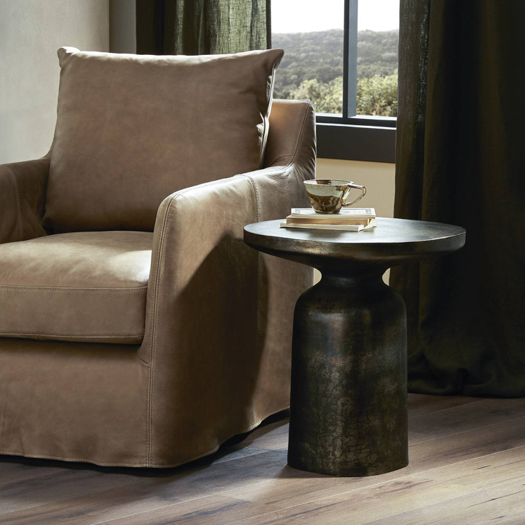 Odessa Distressed Bronze Cast Iron End Table