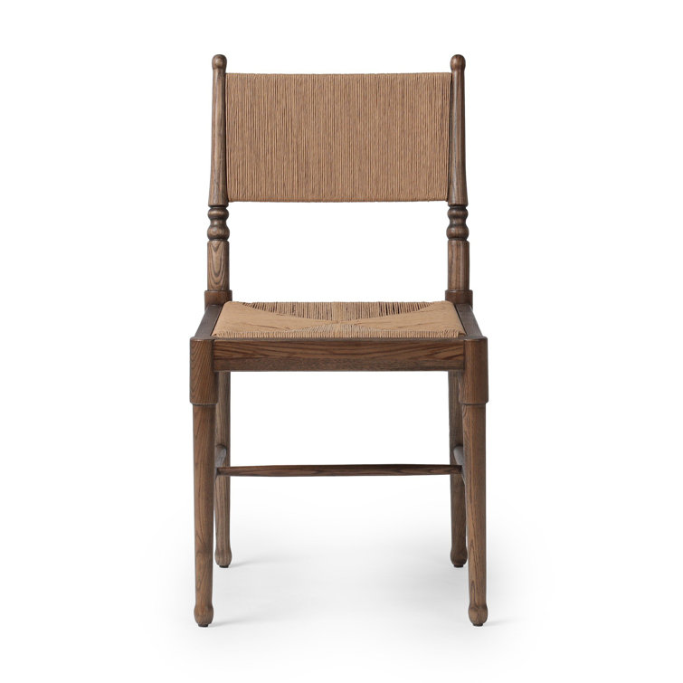 Antique Walnut Wood Slat Back Dining Chair