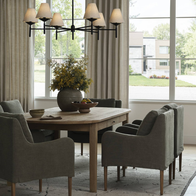 Olive Upholstered Linen Arm Chair with Wooden Legs