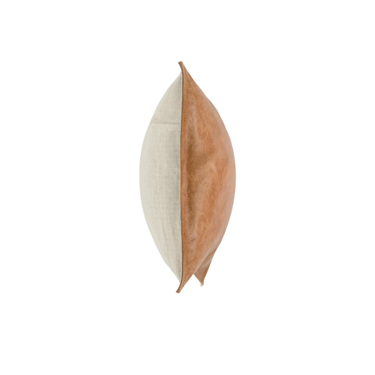 Chestnut Genuine Leather 16x36" Throw Pillow with Feather Insert