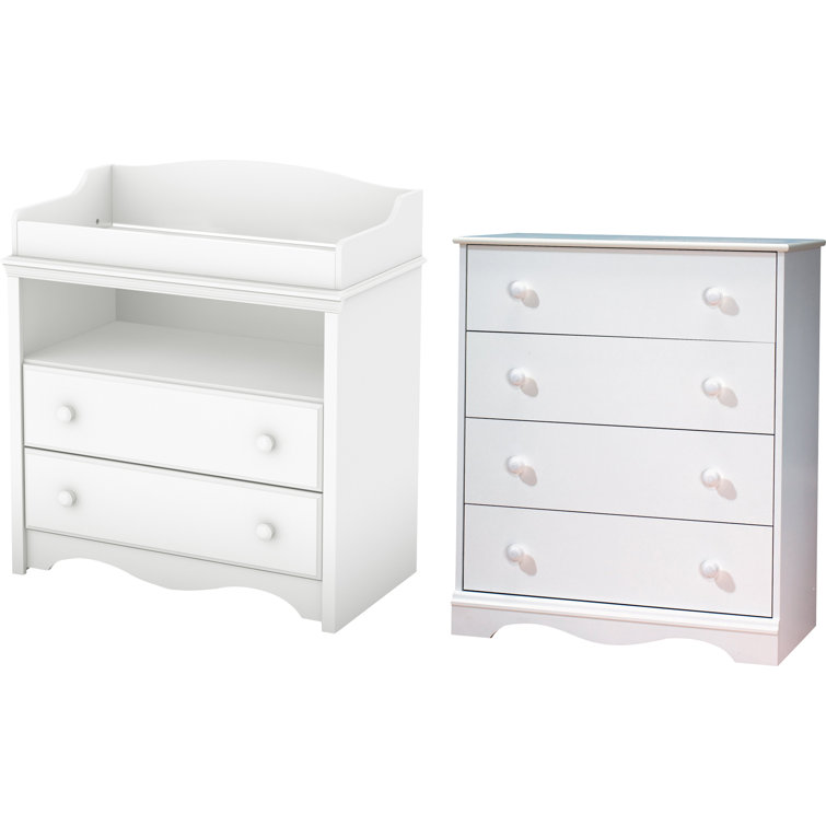 Pure White Nursery Changing Table and Dresser Set