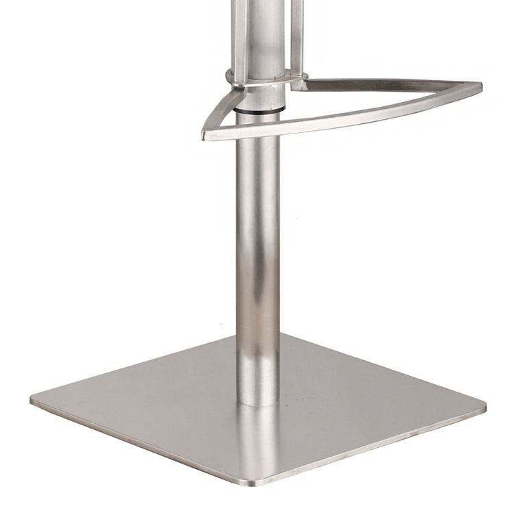Contemporary 32" Gray Faux Leather & Walnut Swivel Bar Stool