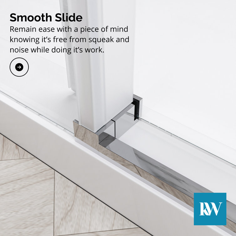 60-Inch Chrome Frameless Double Sliding Shower Door with Clear Glass