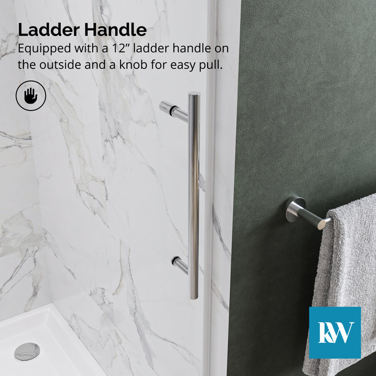 Radiance 54" Chrome Frameless Sliding Shower Door with Clear Glass