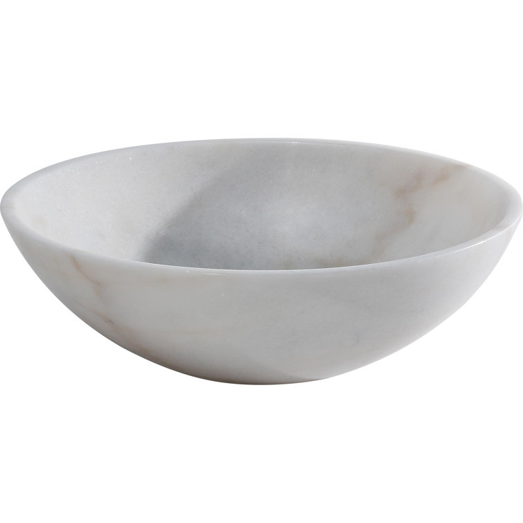 22'' White and Gray Marble Above-Counter Circular Sink
