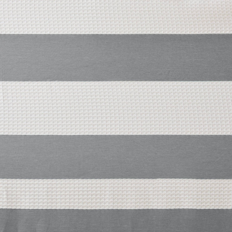 Charcoal and White Waffle Weave Fabric Shower Curtain, 72x72