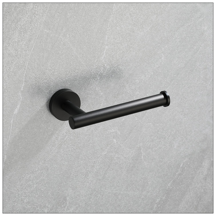Matte Black Metal Bathroom Hardware Accessories Set, 5 Pieces