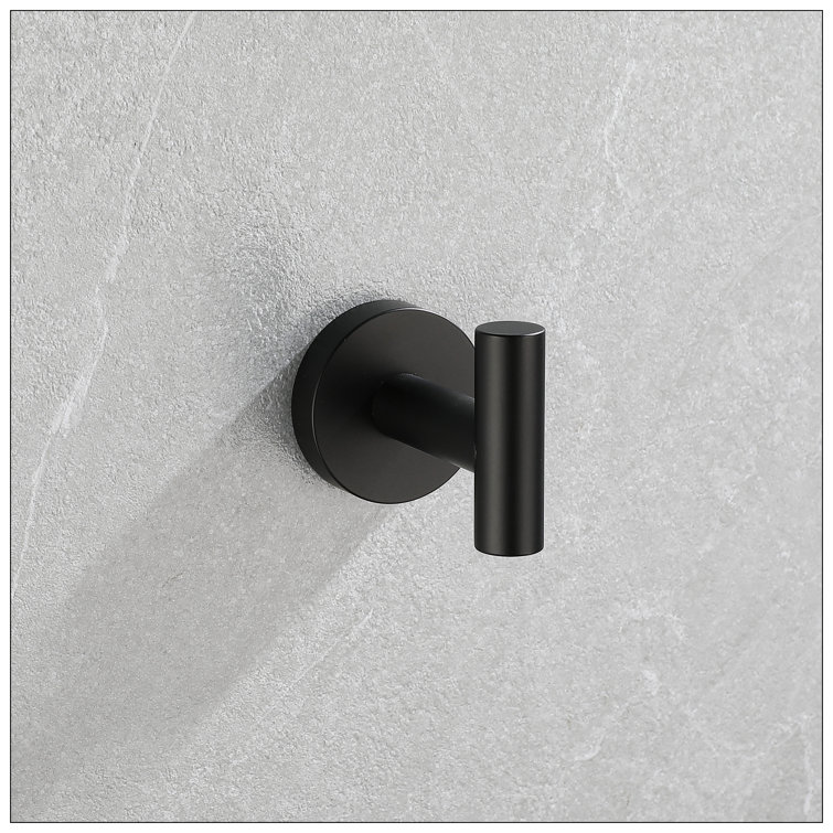 Matte Black Metal Bathroom Hardware Accessories Set, 5 Pieces