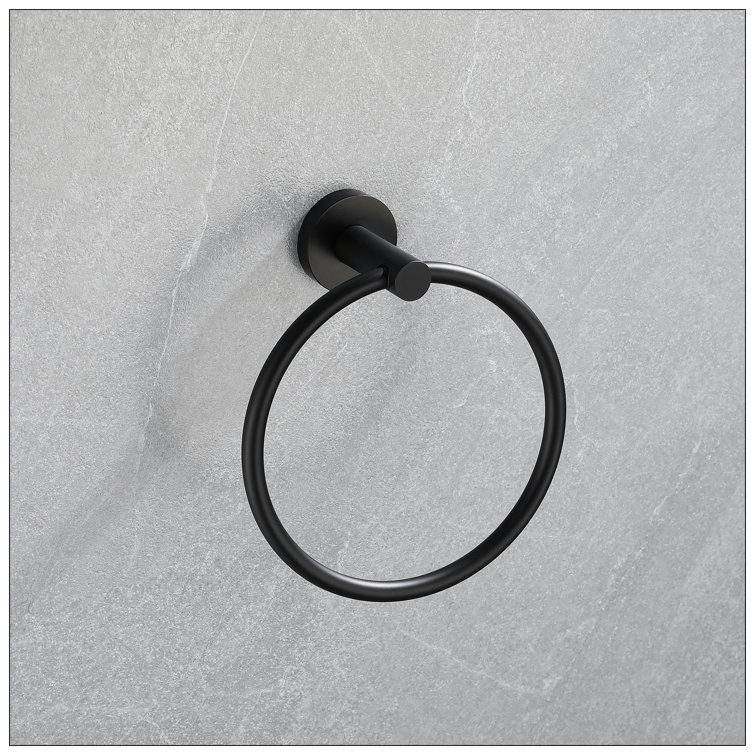 Matte Black Metal Bathroom Hardware Accessories Set, 5 Pieces