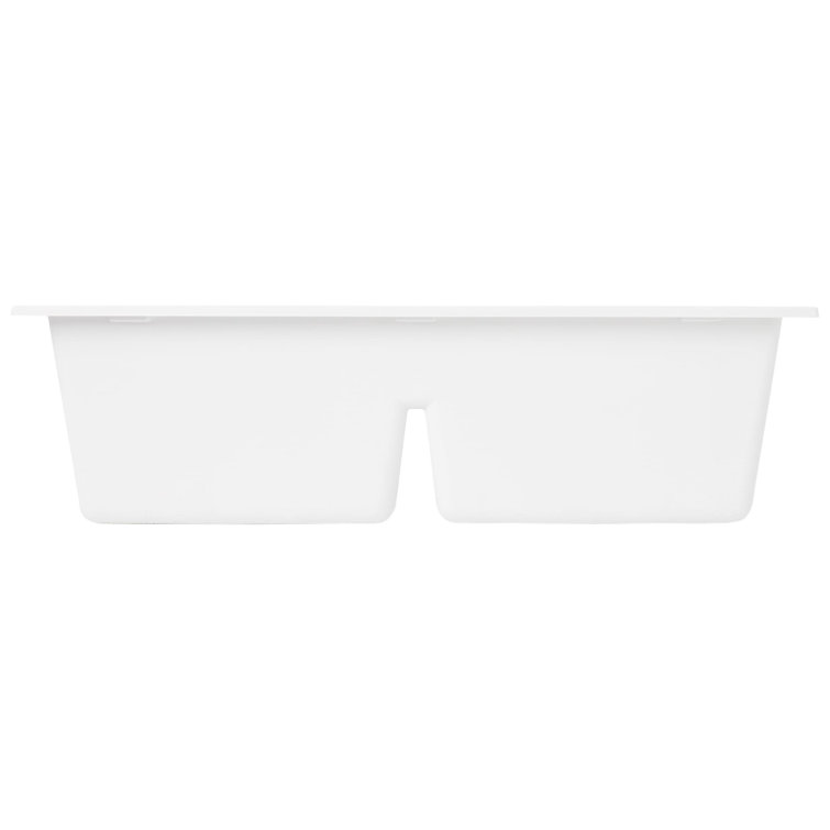 Cloud White 33" Granite Composite Double Bowl Undermount Sink