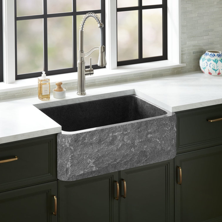 Finbrook 30" Black Stone Farmhouse Kitchen Sink